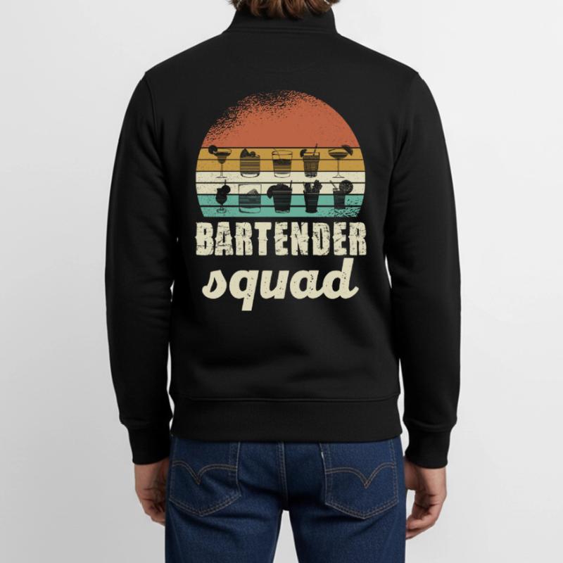 Bartender Squad Retro Unisex Organic Zip Sweatshirt by Stanley/Stella