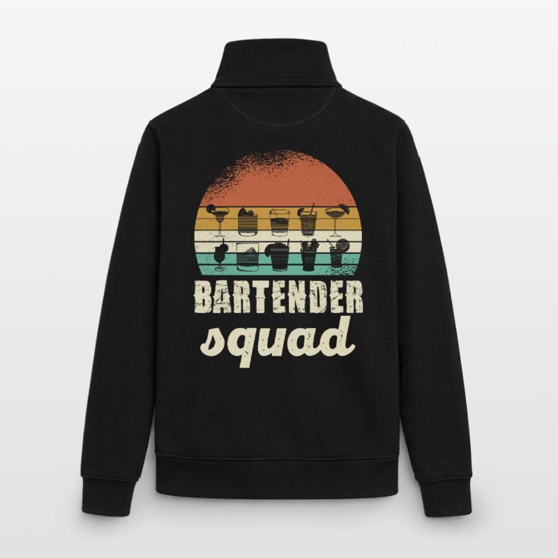 Bartender Squad Retro Unisex Organic Zip Sweatshirt by Stanley/Stella