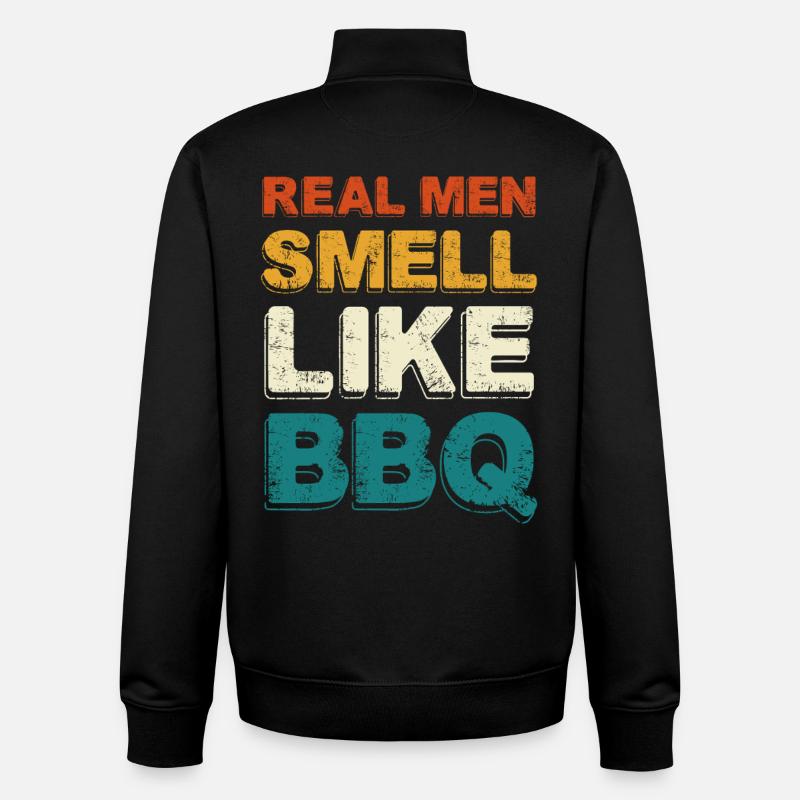 Real Men Smell Like BBQ - Unisex Organic Zip Sweatshirt by Stanley/Stella - black