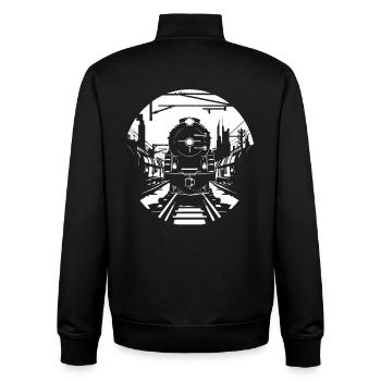 Eisenbahn Skizze - Unisex Organic Zip Sweatshirt von Stanley/Stella - Schwarz - Hinten - AI Model Male 185 light (185cm)