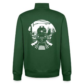 Railway Sketch - Unisex Organic Zip Sweatshirt by Stanley/Stella - bottle green - Back - AI Model Male 185 dark (185cm)