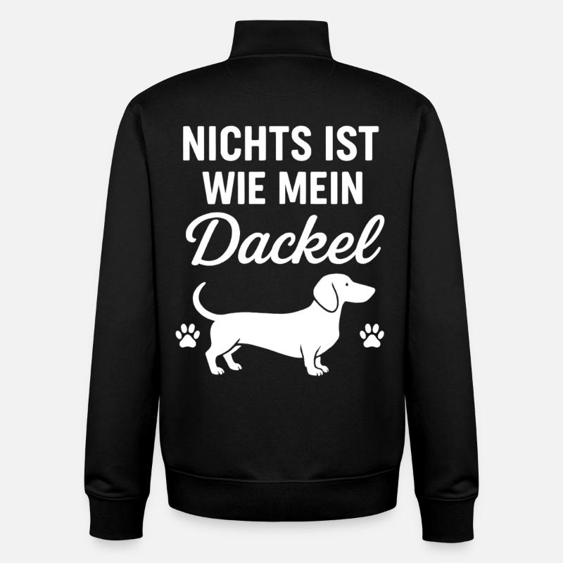 Dackel Spruch Liebe - Unisex Organic Zip Sweatshirt von Stanley/Stella - Schwarz