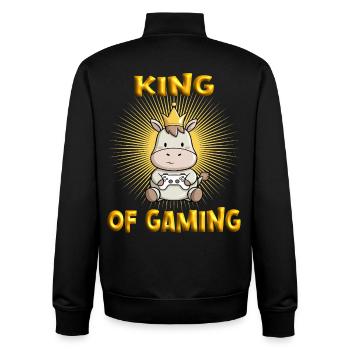 game junkie gaming - Unisex Organic Zip Sweatshirt von Stanley/Stella - Schwarz - Hinten - AI Model Male 185 light (185cm)