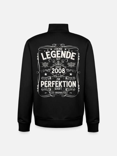 18th Birthday Legend January 2008 - Unisex Organic Zip Sweatshirt by Stanley/Stella - black