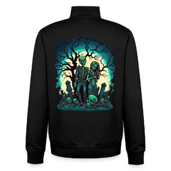 Valentine Zombie Love - Unisex Organic Zip Sweatshirt by Stanley/Stella - black - Back - AI Model Male 185 light (185cm)