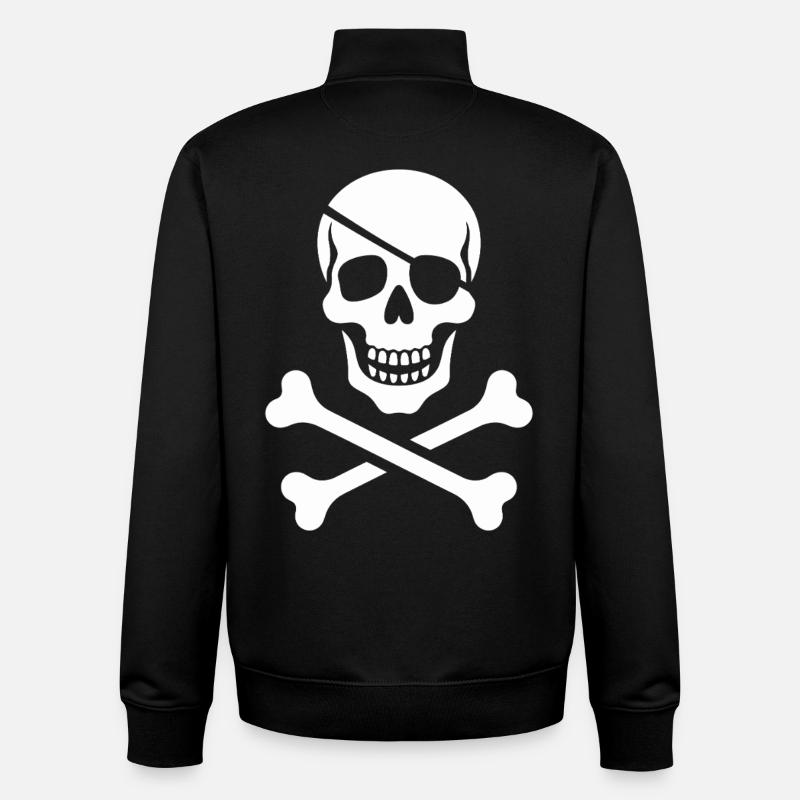 Schädel und Knochen Kreuzdesign - Unisex Organic Zip Sweatshirt von Stanley/Stella - Schwarz