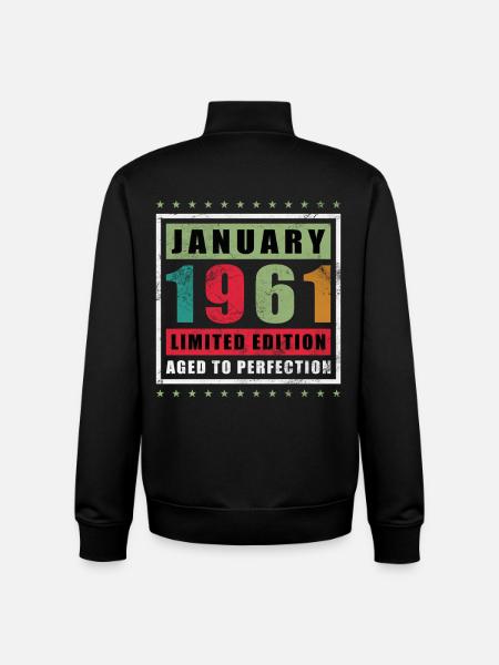 65e anniversaire Original janvier 1961 - Sweat zippé unisexe en coton bio Stanley/Stella - noir