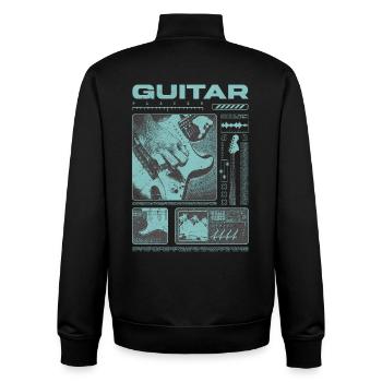 Guitar Player Rock Guitarist Streetwear Musician - Unisex Organic Zip Sweatshirt by Stanley/Stella - black - Back - AI Model Male 185 light (185cm)
