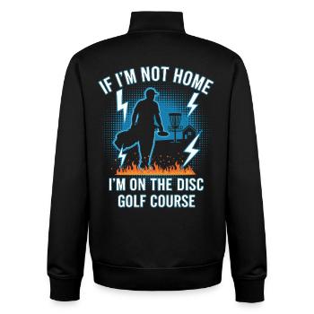 Wenn ich nicht zu Hause bin, bin ich auf dem Disc Golf Course - Unisex Organic Zip Sweatshirt von Stanley/Stella - Schwarz - Hinten - AI Model Male 185 light (185cm)