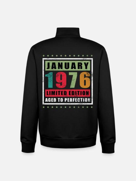 Janvier 1976 Édition limitée - Sweat zippé unisexe en coton bio Stanley/Stella - noir