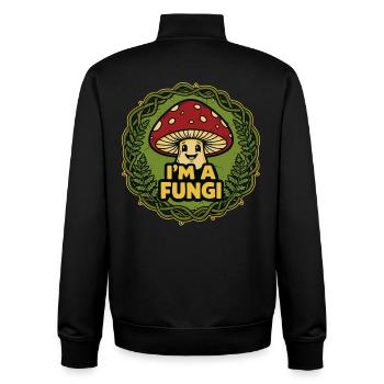 Je suis un champignon – Jeu de mots drôle avec des champignons - Sweat zippé unisexe en coton bio Stanley/Stella - noir - Dos - AI Model Male 185 light (185cm)