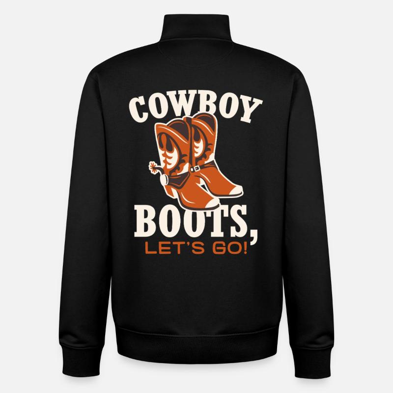 Cowboy Boots Let's Go - Unisex Organic Zip Sweatshirt von Stanley/Stella - Schwarz