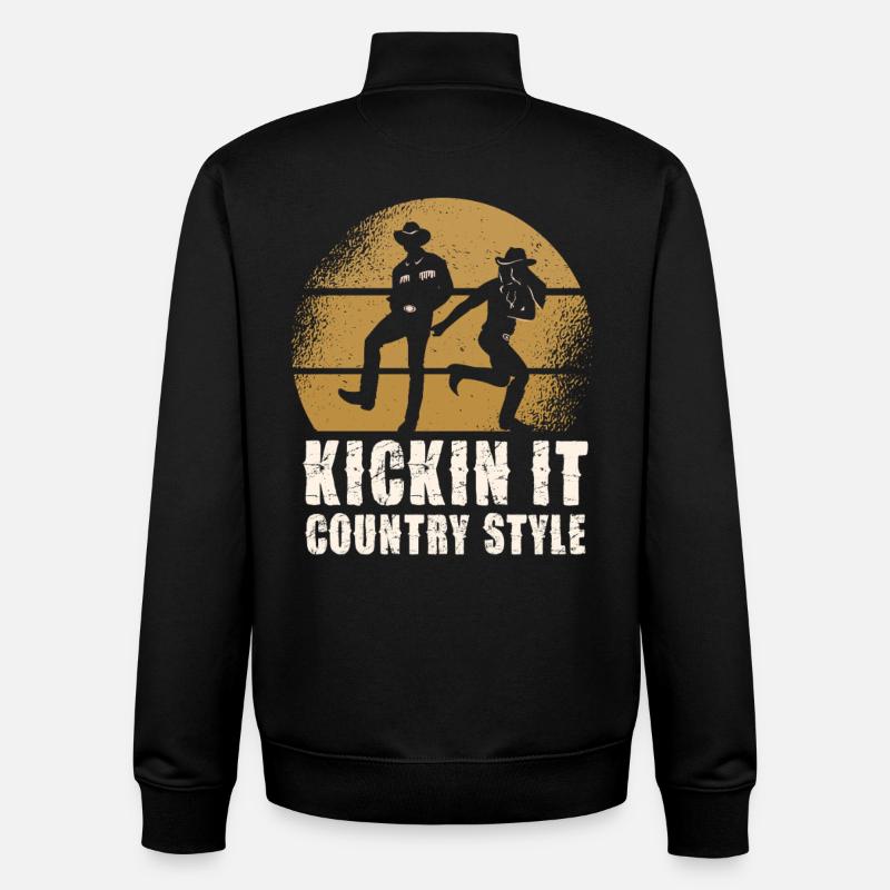 Cowboy Country Kickin It - Unisex Organic Zip Sweatshirt von Stanley/Stella - Schwarz
