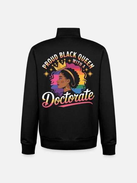 Pride Black Queen Doctotate - Unisex Organic Zip Sweatshirt by Stanley/Stella - black