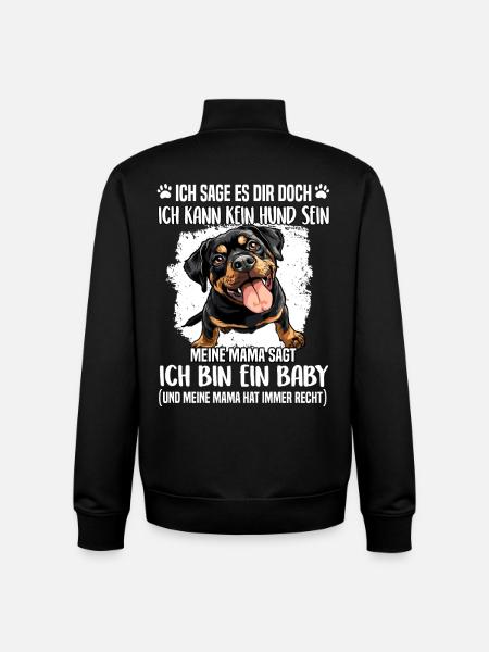 Rottweiler T Proprietario di cane Rottweiler Mamma - Felpa unisex con zip in cotone biologico di Stanley/Stella - nero