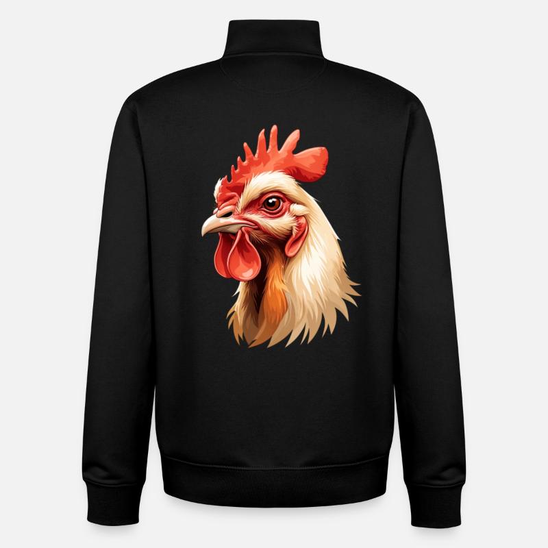 Hahnenkopf Farbexplosion - Unisex Organic Zip Sweatshirt von Stanley/Stella - Schwarz