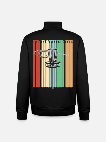 I'd Rather Be Playing Disc Golf - Unisex Organic Zip Sweatshirt by Stanley/Stella - black
