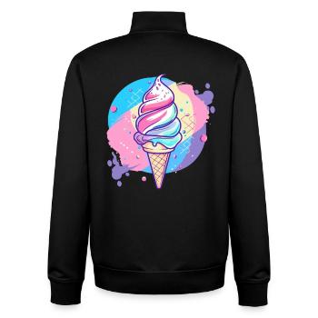 glace - Sweat zippé unisexe en coton bio Stanley/Stella - noir - Dos - AI Model Male 185 light (185cm)