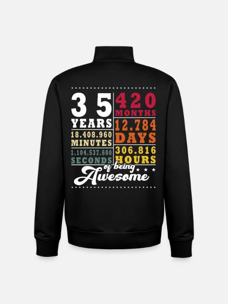 35 Years Thirty-fifth Birthday - Unisex Organic Zip Sweatshirt by Stanley/Stella - black