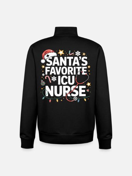 Santa ICU Pflegeheldin - Unisex Organic Zip Sweatshirt von Stanley/Stella - Schwarz
