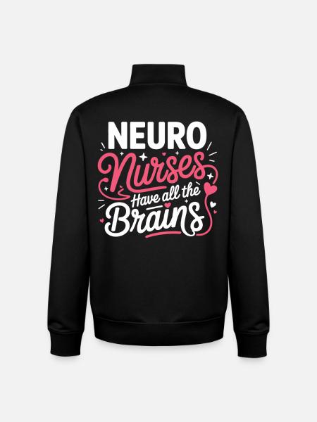 NeuroNurse All Brains Design - Unisex Organic Zip Sweatshirt by Stanley/Stella - black