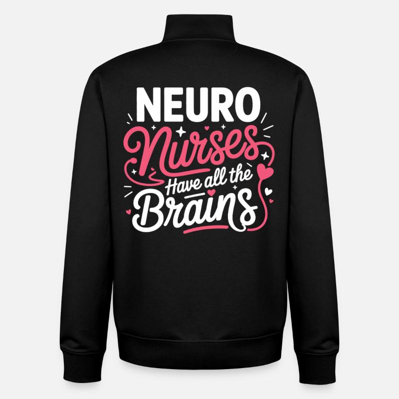 NeuroNurse All Brains Design - Unisex Organic Zip Sweatshirt by Stanley/Stella - black