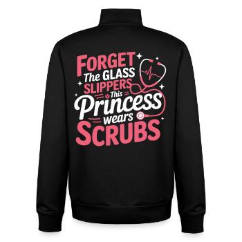 Prinzessin Scrubs Look - Unisex Organic Zip Sweatshirt von Stanley/Stella - Schwarz - Hinten - AI Model Male 185 light (185cm)