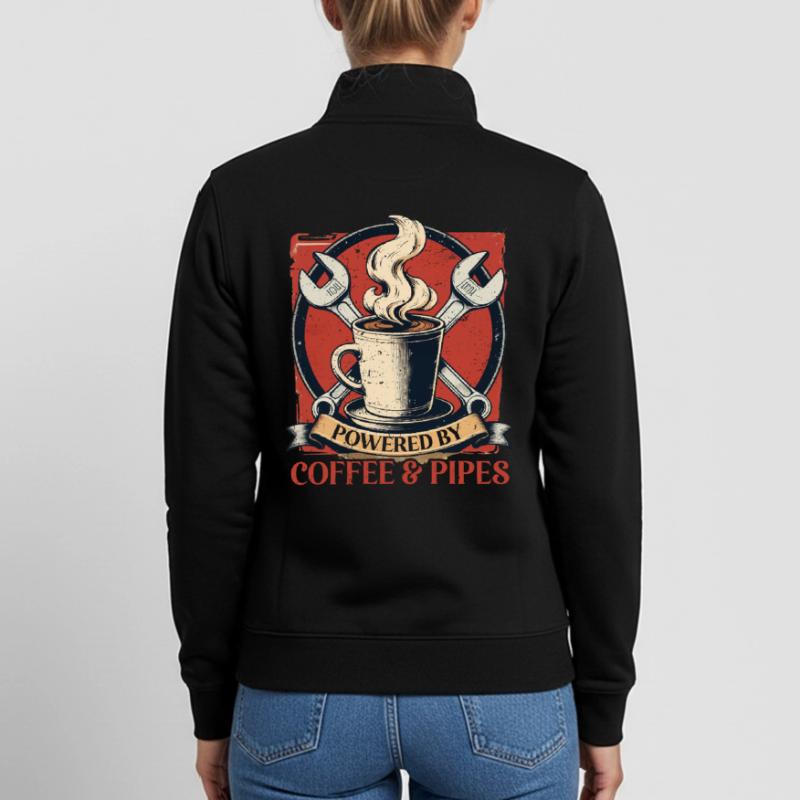 Pipelayers Powered By Coffee & Pipes Unisex Organic Zip Sweatshirt by Stanley/Stella