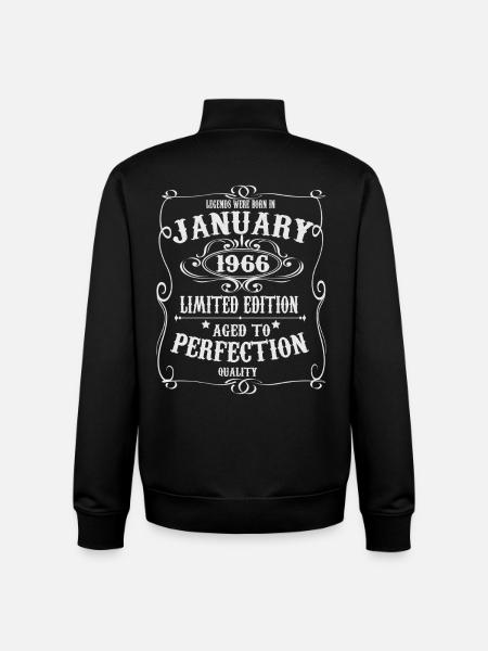 Legends-were-born-in-January-1966 - Unisex Organic Zip Sweatshirt by Stanley/Stella - black