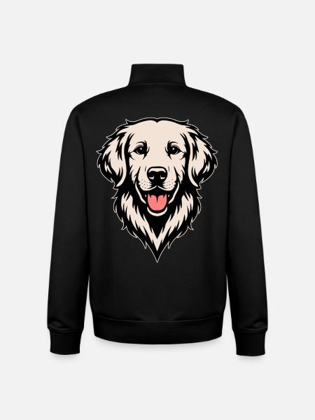 Golden Retriever front farbig - Unisex Organic Zip Sweatshirt von Stanley/Stella - Schwarz