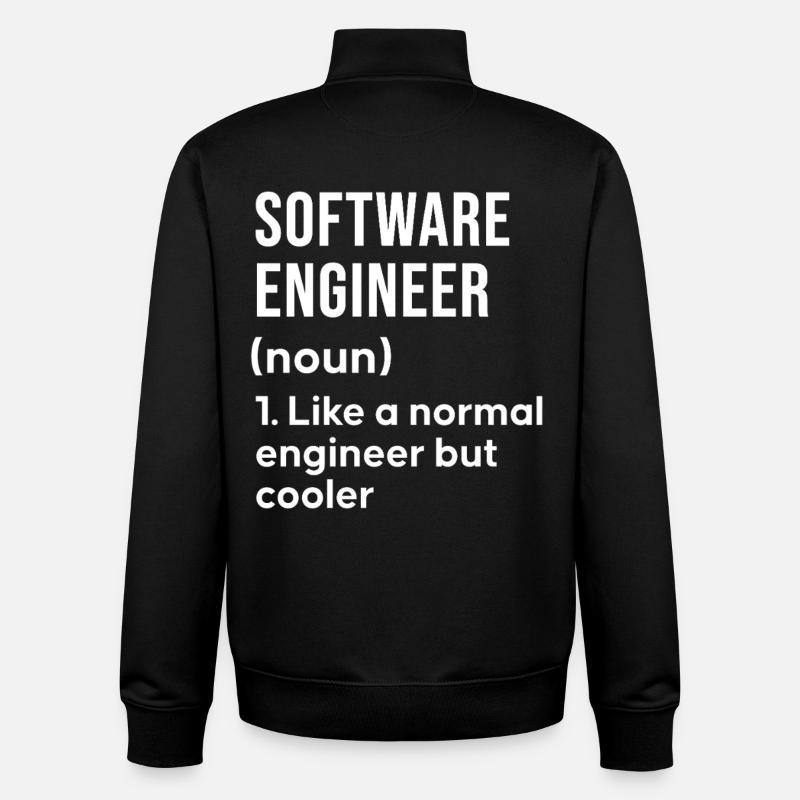 Ingénieur logiciel qui dit Shirt - Sweat zippé unisexe en coton bio Stanley/Stella - noir