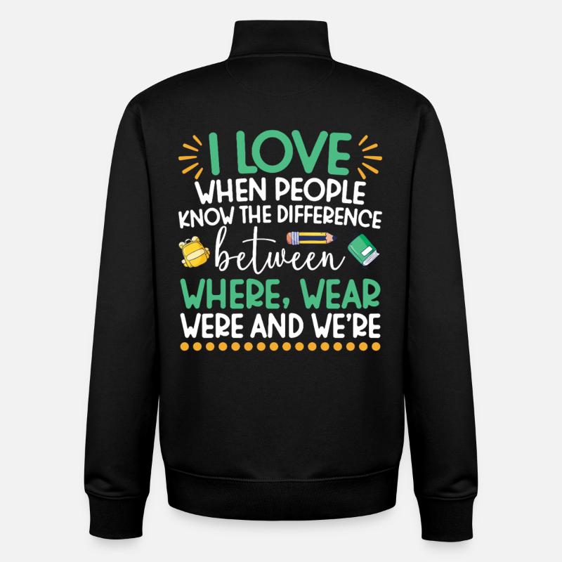 ELA-Lehrerwertschätzung Englisch Sprachkunst - Unisex Organic Zip Sweatshirt von Stanley/Stella - Schwarz