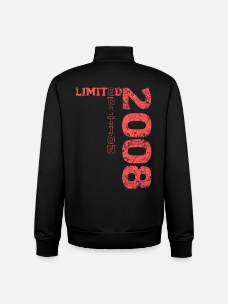 Limited Edition 2008 18th Birthday Gift - Unisex Organic Zip Sweatshirt by Stanley/Stella - black