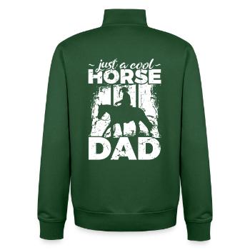 Cooler Pferdepapa - Unisex Organic Zip Sweatshirt von Stanley/Stella - Flaschengrün - Hinten - AI Model Male 185 dark (185cm)