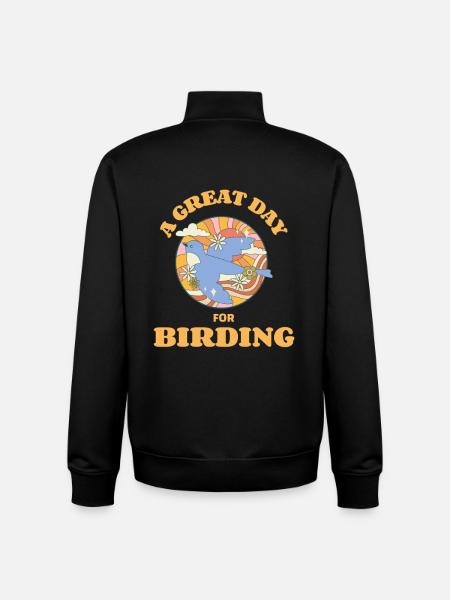A Great Day for Birding - Unisex Organic Zip Sweatshirt by Stanley/Stella - black