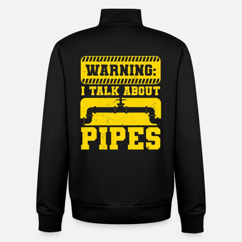 Pipelayers I Talk About Pipes - Unisex Organic Zip Sweatshirt by Stanley/Stella - black