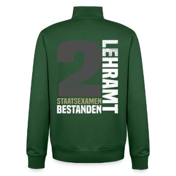 2. Staatsexamen Lehramt - Unisex Organic Zip Sweatshirt von Stanley/Stella - Flaschengrün - Hinten - AI Model Male 185 dark (185cm)