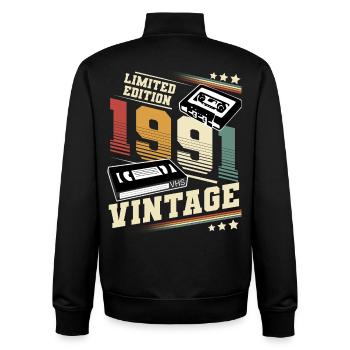 1991 Geburtsjahr Baujahr Geburtstag vintage - Unisex Organic Zip Sweatshirt von Stanley/Stella - Schwarz - Hinten - AI Model Male 185 light (185cm)
