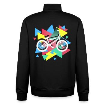BMX Biking Geometric - Unisex Organic Zip Sweatshirt von Stanley/Stella - Schwarz - Hinten - AI Model Male 185 light (185cm)