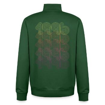 1996 Cadeau Anniversaire Rétro Futuriste Vintage - Sweat zippé unisexe en coton bio Stanley/Stella - vert bouteille - Dos - AI Model Male 185 dark (185cm)