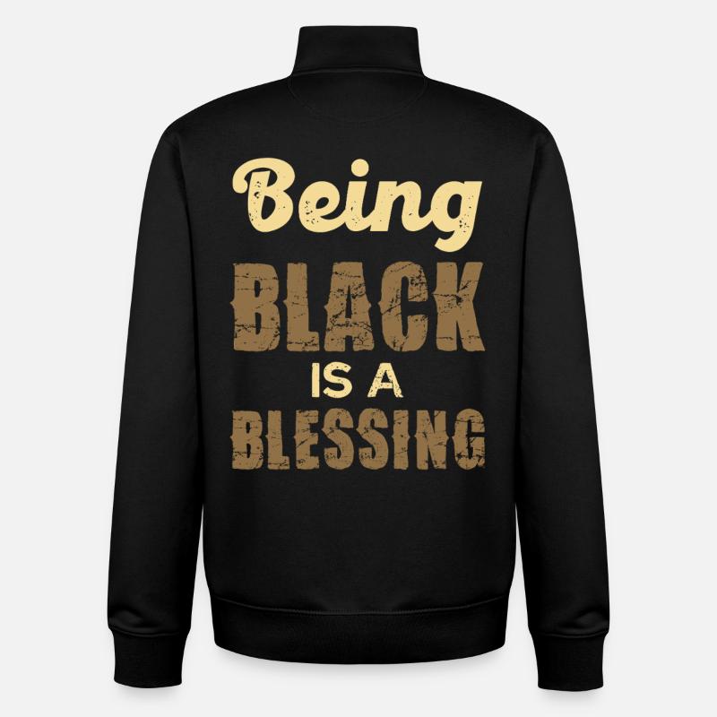 Being Black is a Blessing - Unisex Organic Zip Sweatshirt by Stanley/Stella - black