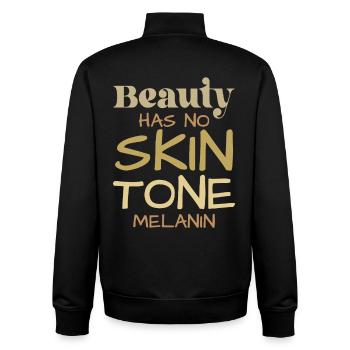Schönheit kennt keinen Hautfarbton - Unisex Organic Zip Sweatshirt von Stanley/Stella - Schwarz - Hinten - AI Model Male 185 light (185cm)