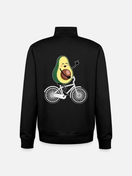Funny Mountain Biker Avocado - Unisex Organic Zip Sweatshirt by Stanley/Stella - black