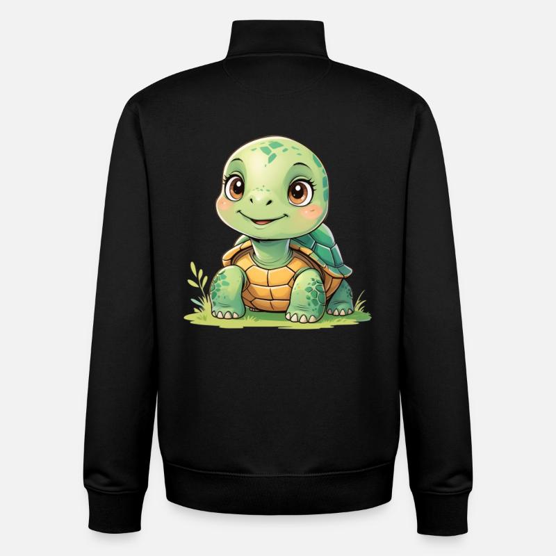 Cuddly Turtle Sunshine - Unisex Organic Zip Sweatshirt by Stanley/Stella - black
