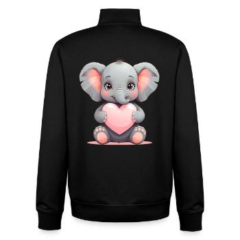Kleiner Elefant Herzzauber - Unisex Organic Zip Sweatshirt von Stanley/Stella - Schwarz - Hinten - AI Model Male 185 light (185cm)