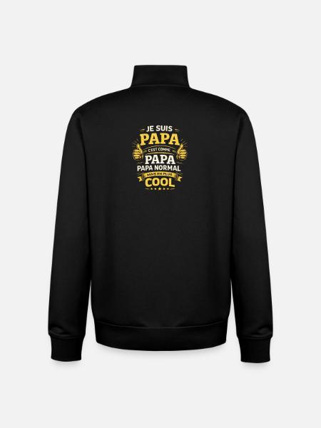 Normal dad but cooler - Unisex Organic Zip Sweatshirt by Stanley/Stella - black
