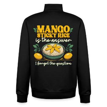 Mango Sticky Reis Is The Answer - Unisex Organic Zip Sweatshirt von Stanley/Stella - Schwarz - Hinten - AI Model Male 185 light (185cm)