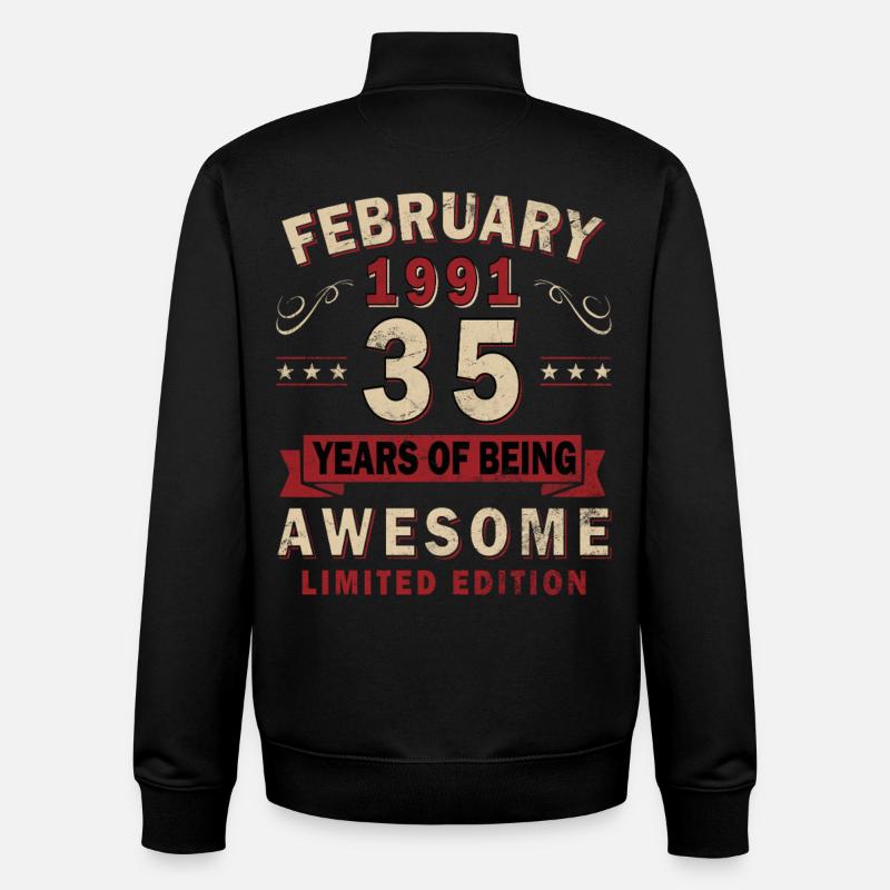 February 1991 - Gift February 1991 - Unisex Organic Zip Sweatshirt by Stanley/Stella - black