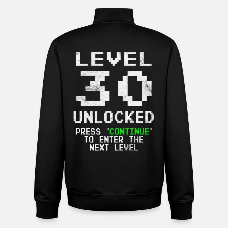 Level 30 Unlocked - Unisex Organic Zip Sweatshirt by Stanley/Stella - black
