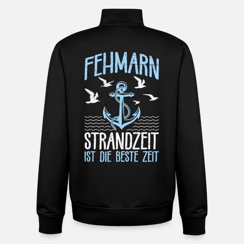 Ostsee FEHMARN STRANDZEIT DIE BESTE ZEIT - Unisex Organic Zip Sweatshirt von Stanley/Stella - Schwarz